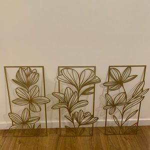 Gold Flower Metal Art